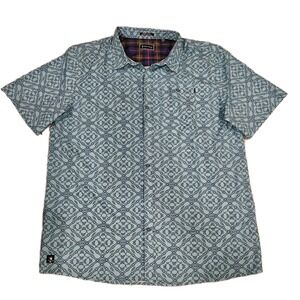 William Murray Men's Tie One On AOP Button Down Blue Golf Shirt XL